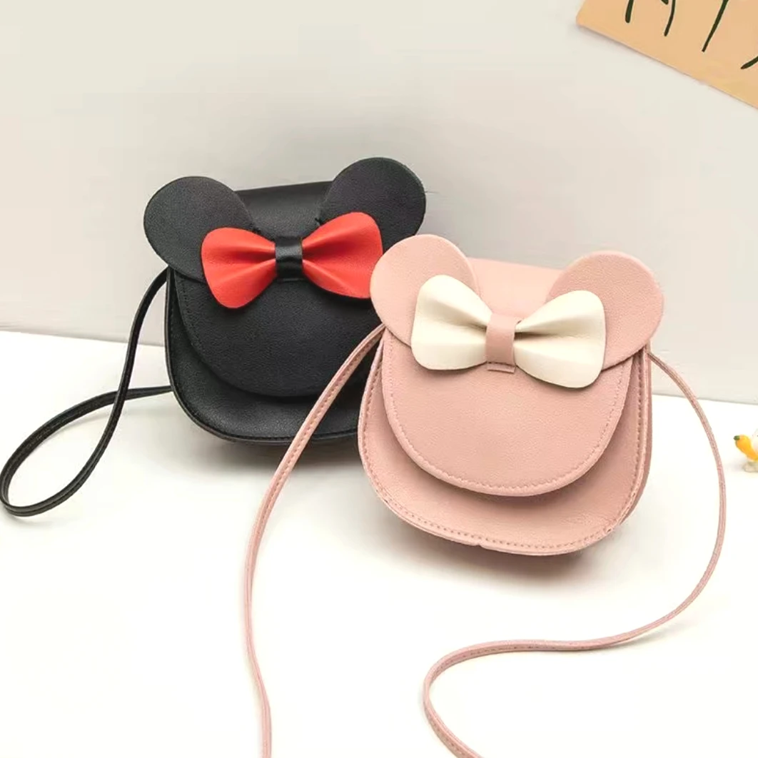 

Disney Mickey Mouse Shoulder Bag Baby Messenger Bag Kawaii Cartoon Minnie Bags Children's Backpack Princess Kids Girl Coin Purse