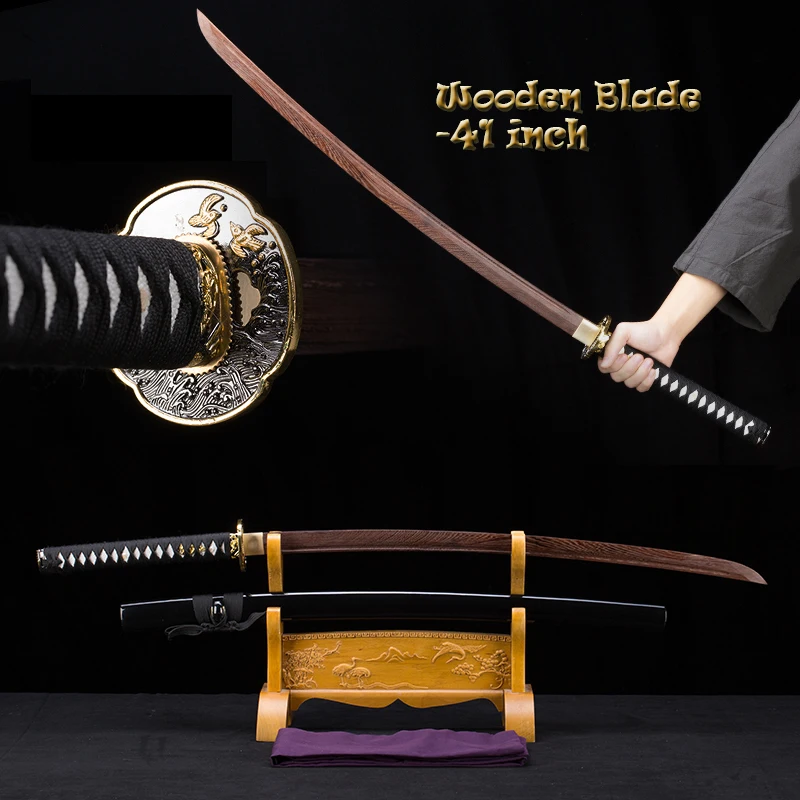 

High Quality Iaido Training Sword, Japanese Swords,Wood Blade, Bushido Props,Samurai Katana, Birds Tsuba, Item #TK06
