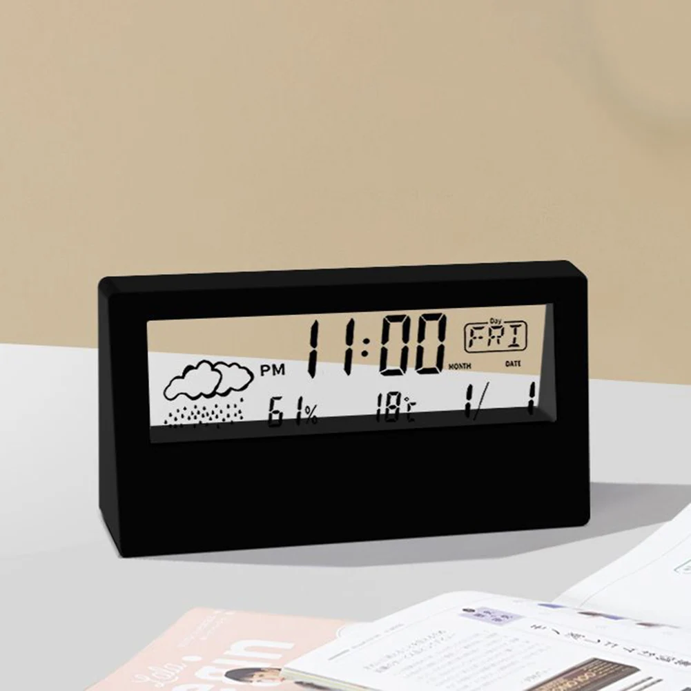 Alarm Clock Bedside Table Decoration Portable Thermometer Hygrometer Silent Temperature And Humidity Display Small Desk Clock
Alarm Clock Bedside Table Decoration Portable Thermometer Hygrometer Silent Temperature And Humidity Display Small Desk Clock