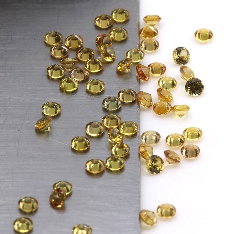 

Wholesale Price Natural Yellow Sapphire Round Diamond Cut Faceted Cut Loose Gemstone for Jewelry Making
