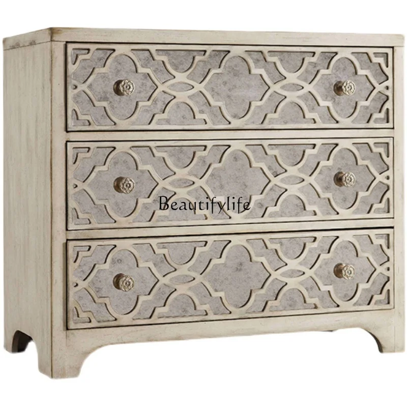 American-Style Solid Wood Light Luxury Storage Curio Cabinet Three Drawers Entrance Cabinet
American-Style Solid Wood Light Luxury Storage Curio Cabinet Three Drawers Entrance Cabinet