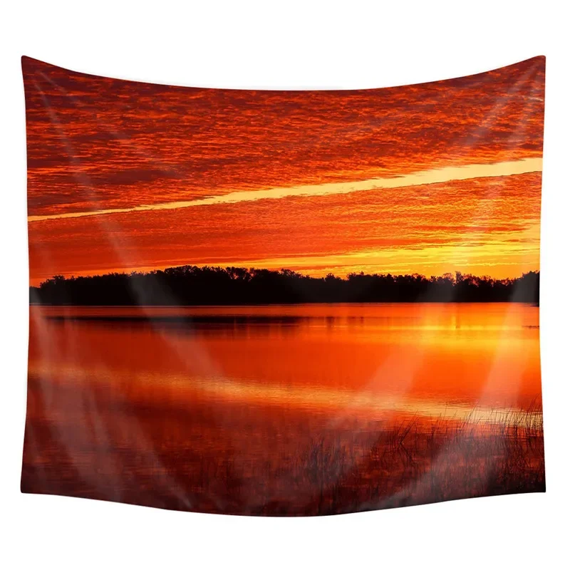 

Wall Hanging Art Deco Sunrise Beach Wave Tapestry Living Room Bedroom Home Decor Background Decorative