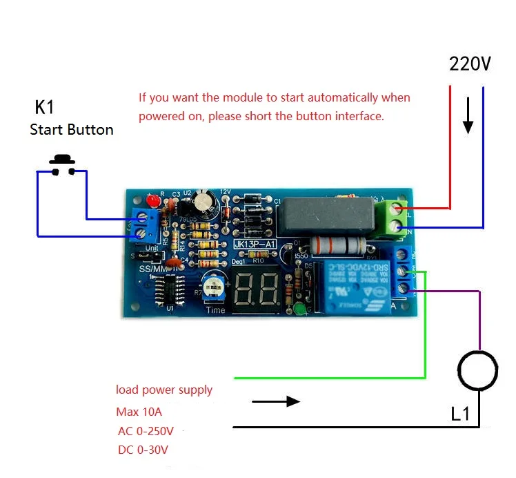 

1PCS AC 220V 230V LED Display Countdown Timing Timer Delay Turn OFF Time Relay Module