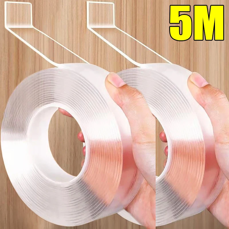 

Nano Double Sided Tape Self-Adhesive Transparent Tape for Kitchen Bathroom No Trace Waterproof Reusable Wall Sticker Glue Tapes