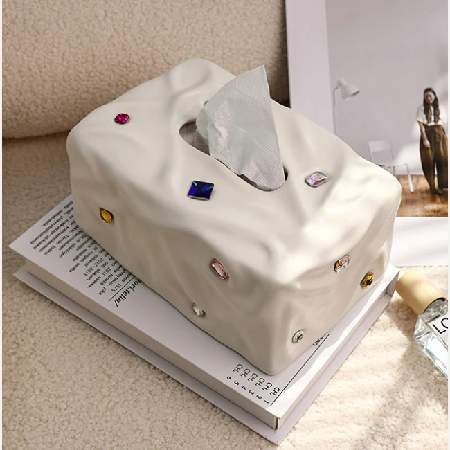 Nordic Luxury Ceramic Tissue Box for Dinning Table Bedside Handcrafts Creative Gem Korean Home Decor Paper Holder White Silver
Nordic Luxury Ceramic Tissue Box for Dinning Table Bedside Handcrafts Creative Gem Korean Home Decor Paper Holder White Silver