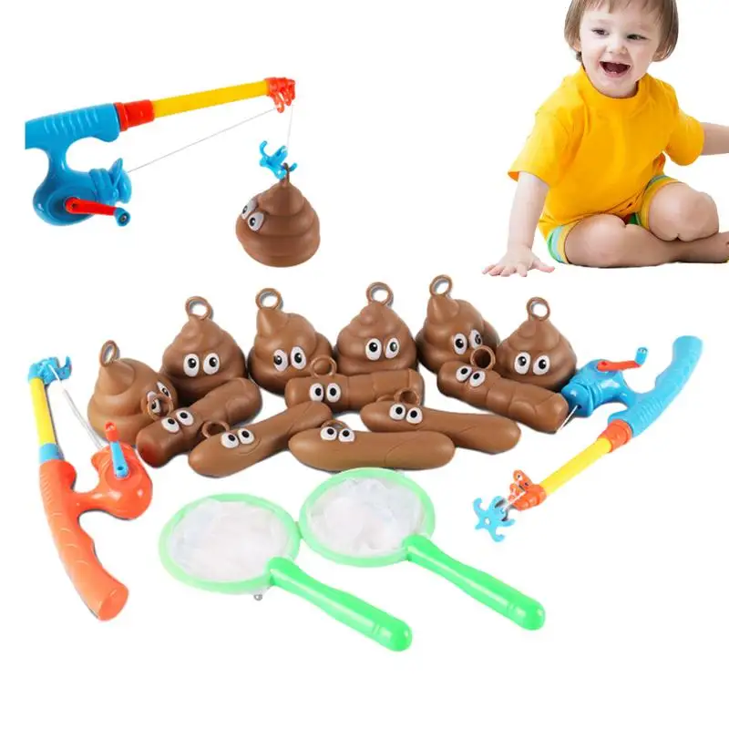 

Fishing Floaters Game Funny Poop Fishing Toy Set Carefully Designed Puzzle Interactive Toy For Birthday Children's Day Party And