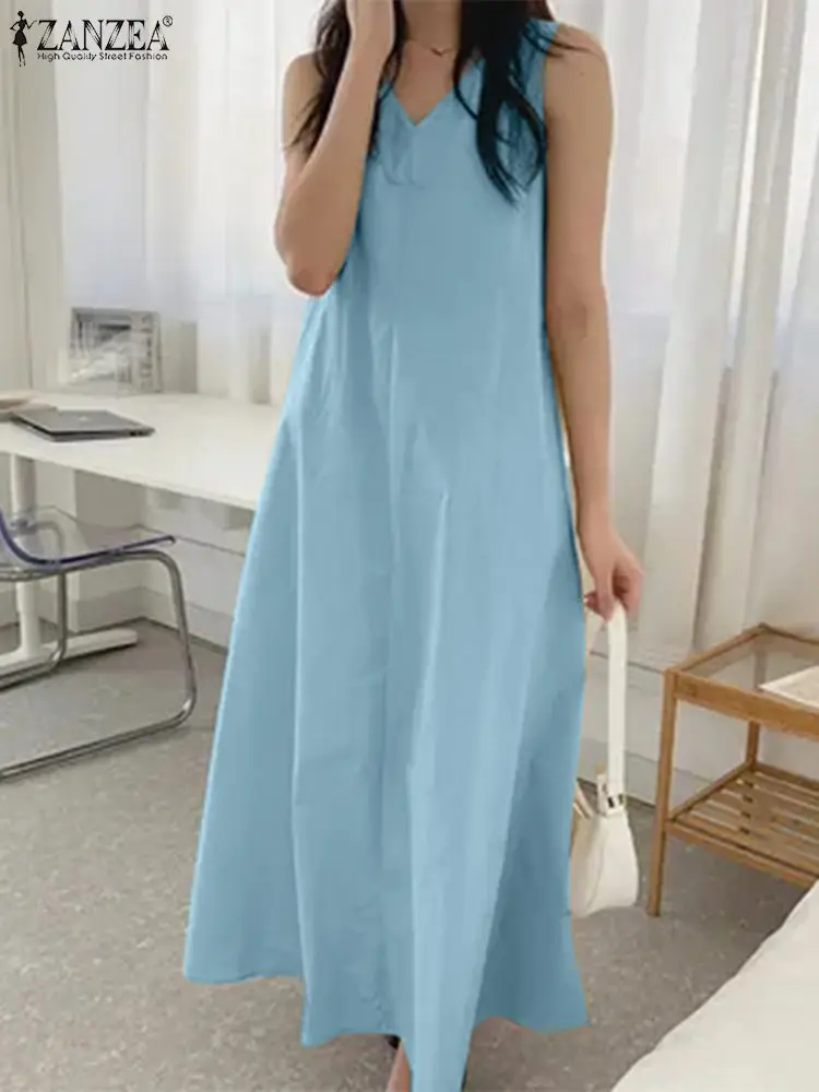ZANZEA Summer Fashion Sleeveless Tank Dress Woman Casual Solid Dresses Elegant Beach Sundress Female Loose A Line Robe Oversized
ZANZEA Summer Fashion Sleeveless Tank Dress Woman Casual Solid Dresses Elegant Beach Sundress Female Loose A Line Robe Oversized