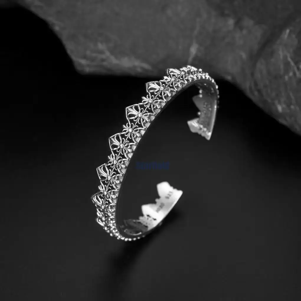 New vintage crown personality Open cuff Bracelet bangle guarantee 100% S925 Sterling Silver Retro Thai Silver open adjustable
New vintage crown personality Open cuff Bracelet bangle guarantee 100% S925 Sterling Silver Retro Thai Silver open adjustable