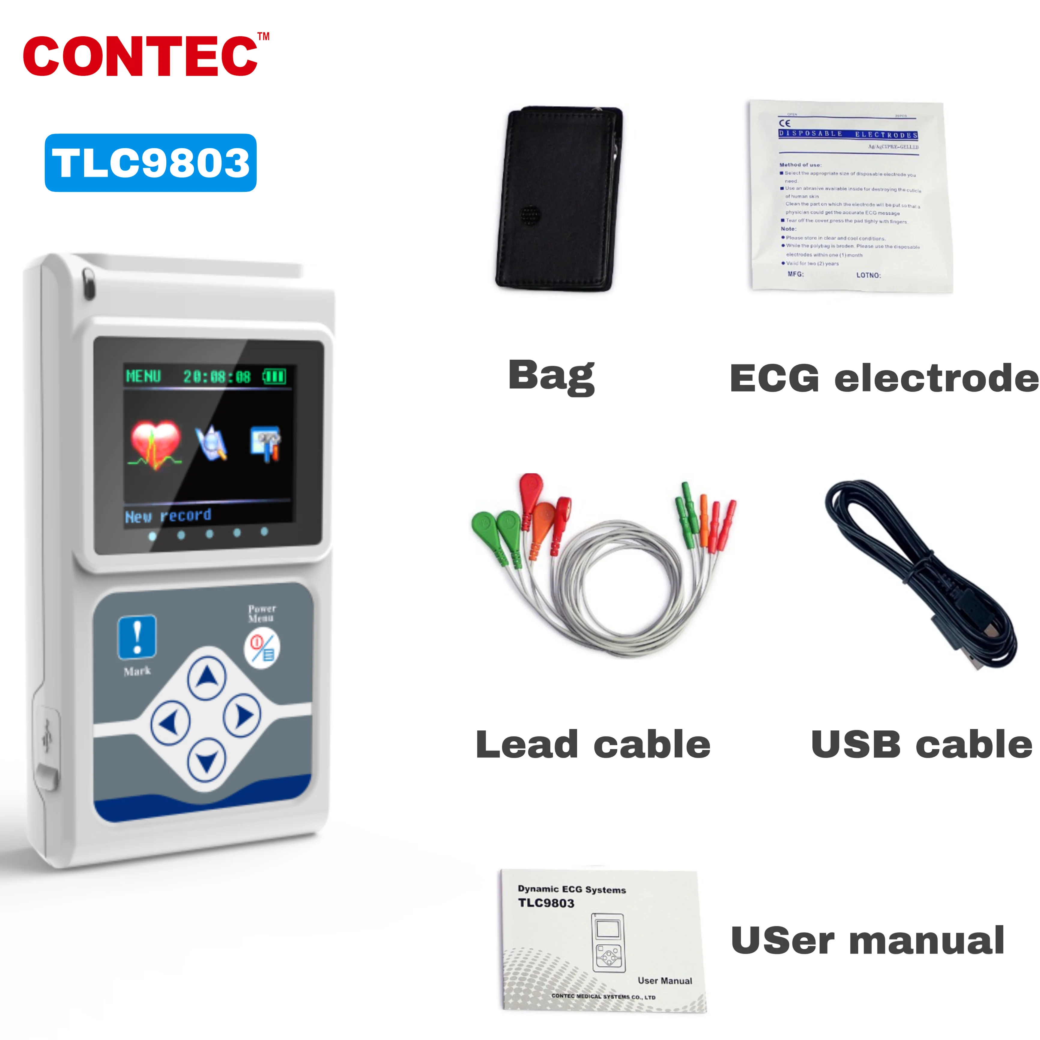 CONTEC ECG Holter динамическая система мониторинга ЭКГ 24 часа ЭКГ рекордер tlc9803free
CONTEC ECG Holter динамическая система мониторинга ЭКГ 24 часа ЭКГ рекордер tlc9803free
