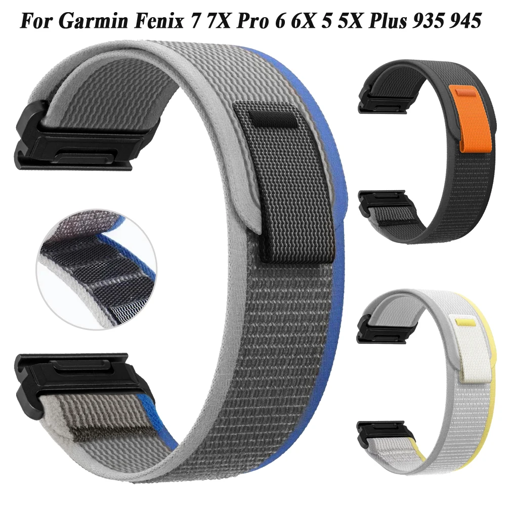 Ремешок нейлоновый для наручных часов Garmin Fenix 7 7X 6X 6 Pro 5 5X Plus 3 3HR 
Ремешок нейлоновый для наручных часов Garmin Fenix 7 7X 6X 6 Pro 5 5X Plus 3 3HR