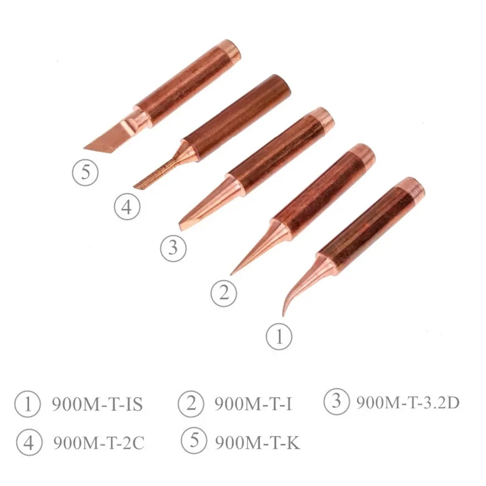 5Pcs 900M-T Soldering Iron Head Tips Electric Lead-Free Oxygen-free Copper Welding Tips Head Equipment Tool Set Equipment Tool
5Pcs 900M-T Soldering Iron Head Tips Electric Lead-Free Oxygen-free Copper Welding Tips Head Equipment Tool Set Equipment Tool