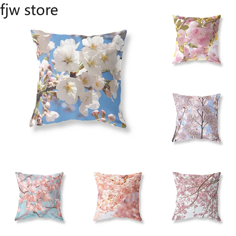 Pure White Pink Cherry Blossom Printed Throw Pillow Cover Sofa Decoration Room Bedside Office Seat Cushion Home 
Pure White Pink Cherry Blossom Printed Throw Pillow Cover Sofa Decoration Room Bedside Office Seat Cushion Home