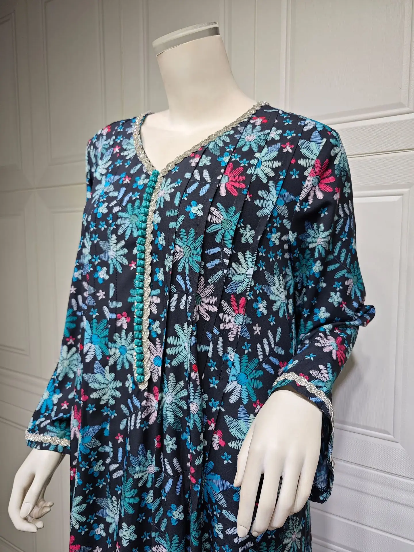 فستان عباية إسلامية للنساء ، مطبوع بالورود ، الماس ، الجلابية ، فساتين حفلات المغرب ، قفطان إسلام فيستدوس ، رداء عربي طويل ، دبي فستان عباية إسلامية للنساء ، مطبوع بالورود ، الماس ، الجلابية ، فساتين حفلات المغرب ، قفطان إسلام فيستدوس ، رداء عربي طويل ، دبي