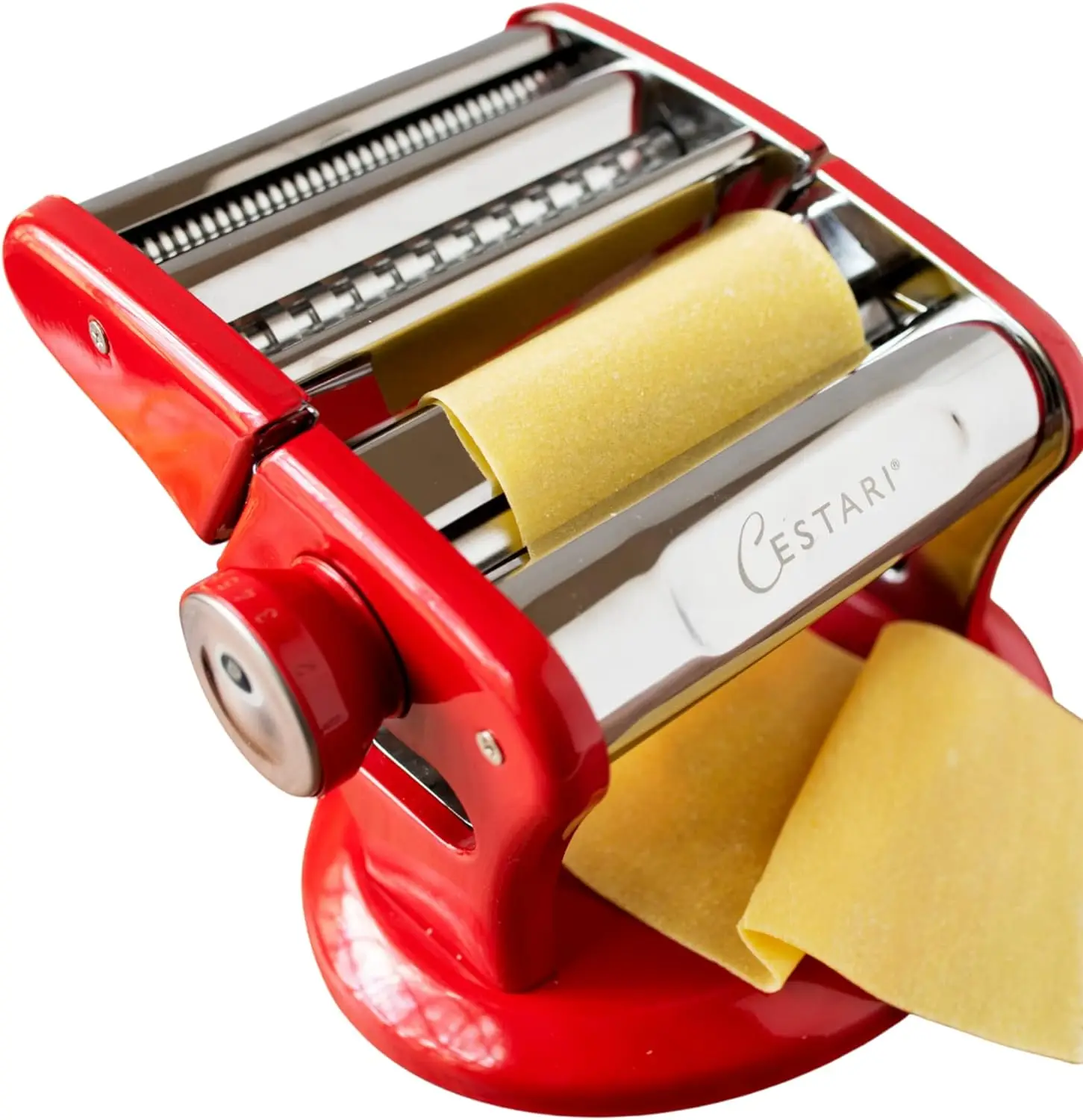 Pasta Machine - Unique Patented Suction Base for No-Slip Use of Stainless Steel Pasta Roller Machine - 150 mm - Include
Pasta Machine - Unique Patented Suction Base for No-Slip Use of Stainless Steel Pasta Roller Machine - 150 mm - Include