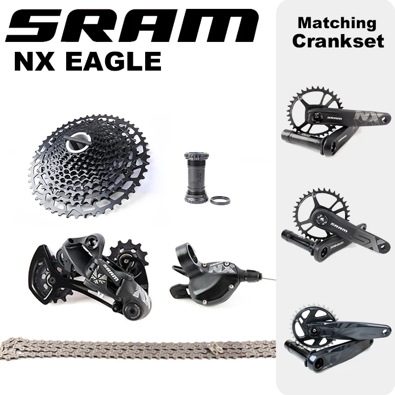 

SRAM NX EAGLE 1X12 12 Speed Bicycle DUB Groupset Shifter Trigger Derailleur Chain Crankset GX SX 11-50T Cassette Bike Kit