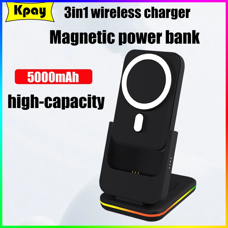 MacSafe 3 in 1 Magnetic Power Bank Wireless Charging Station For iPhone 15 14 13 12 Apple Watch External Auxiliary Spare Battery
MacSafe 3 in 1 Magnetic Power Bank Wireless Charging Station For iPhone 15 14 13 12 Apple Watch External Auxiliary Spare Battery