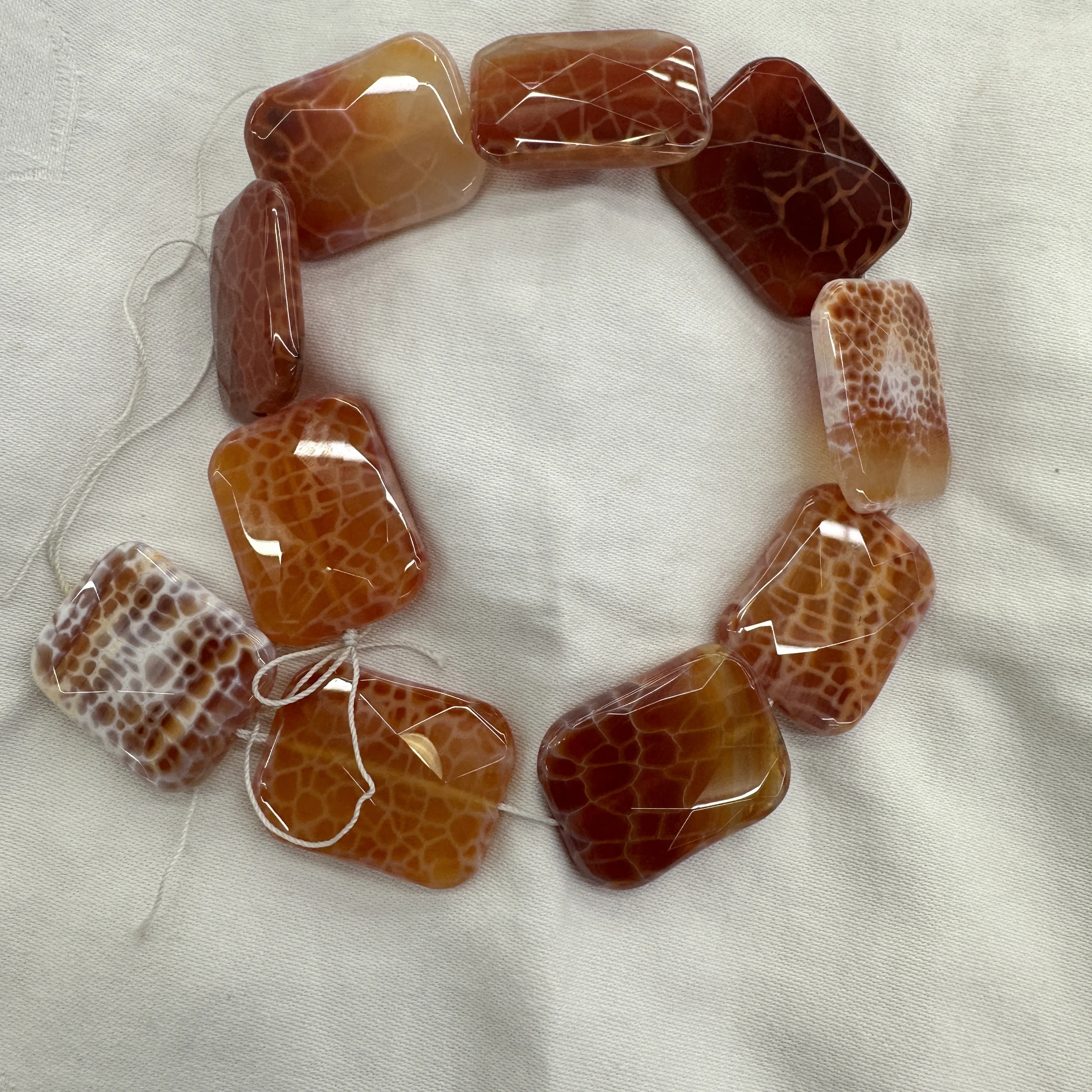 

Natural Stone Beads Square Cutting 30*40mm Red Fire Agate, Mix Color for DIY Bracelet Necklace 15 Inches Wholesale Gift