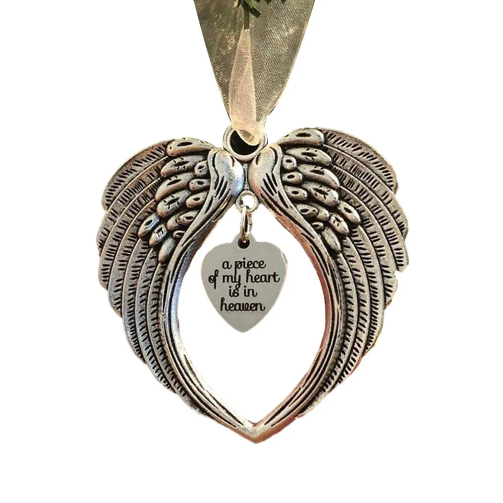 

My Heart Is In Heaven Angel Wing Ornament Beautiful and Lightweight Decoration for Various Occasions 1xCommemorative Pendant