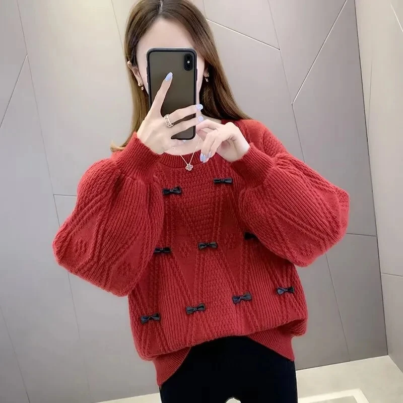 Clothes for Women Autumn Winter New Lantern Sleeve Round Neck Sweater Women's Loose Knitted Pullover Streetwear Top
Clothes for Women Autumn Winter New Lantern Sleeve Round Neck Sweater Women's Loose Knitted Pullover Streetwear Top
