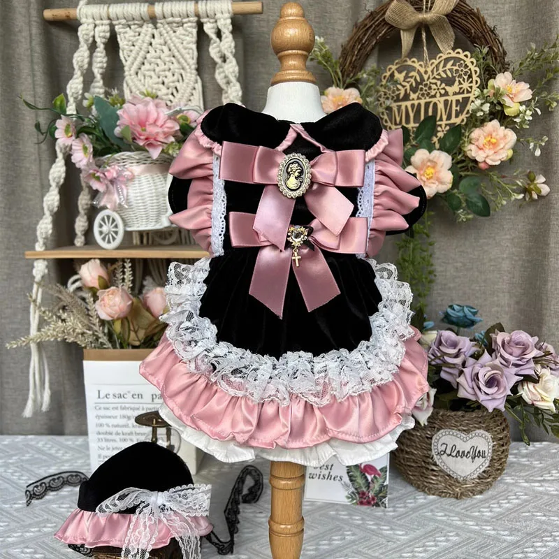 Vintage Black Velvet Pet Dog Clothes Autumn Winter Puppy Dog Clothing Fashion Cute Bow Party Princess Dress For Small Medium Dog
Vintage Black Velvet Pet Dog Clothes Autumn Winter Puppy Dog Clothing Fashion Cute Bow Party Princess Dress For Small Medium Dog