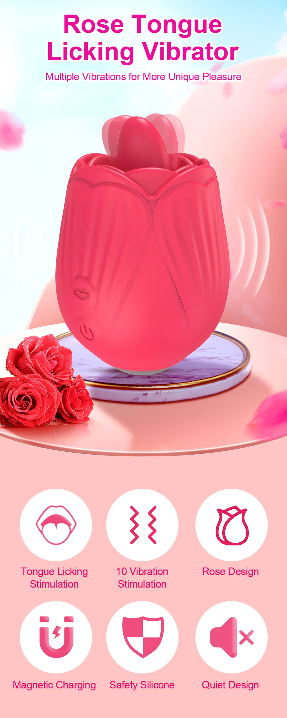 Powerful Rose Vibrator Female Clitoris Stimulator Tongue Oral Licking Female Masturbator Good Nipple Sex Toys for Women Adult 18 Powerful Rose Vibrator Female Clitoris Stimulator Tongue Oral Licking Female Masturbator Good Nipple Sex Toys for Women Adult 18
