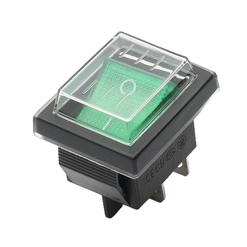 Reliable Green Rocker Switch with Water Proof Cover 4 Pins 16A 250V AC DPST Toggle ON/OFF 2 Position High Quality
Reliable Green Rocker Switch with Water Proof Cover 4 Pins 16A 250V AC DPST Toggle ON/OFF 2 Position High Quality