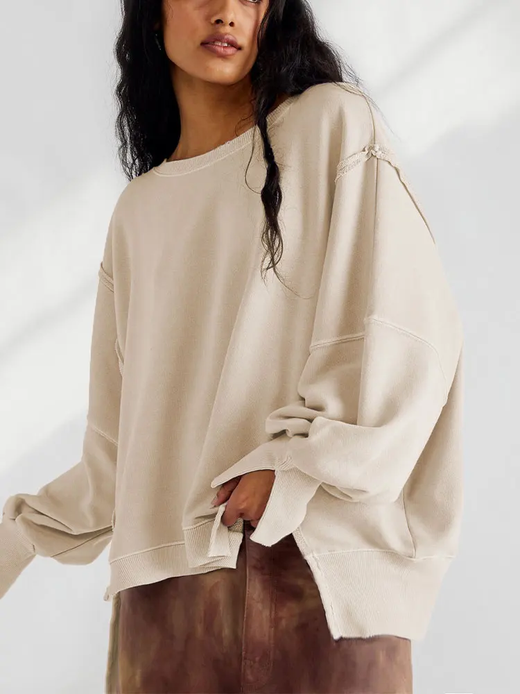 Casual Cropped O-neck Stitch Women Sweatshirt Loose Lantern Sleeve Basic Female Top Female 2023 Fashion Lady Streetwear Warm Top
Casual Cropped O-neck Stitch Women Sweatshirt Loose Lantern Sleeve Basic Female Top Female 2023 Fashion Lady Streetwear Warm Top