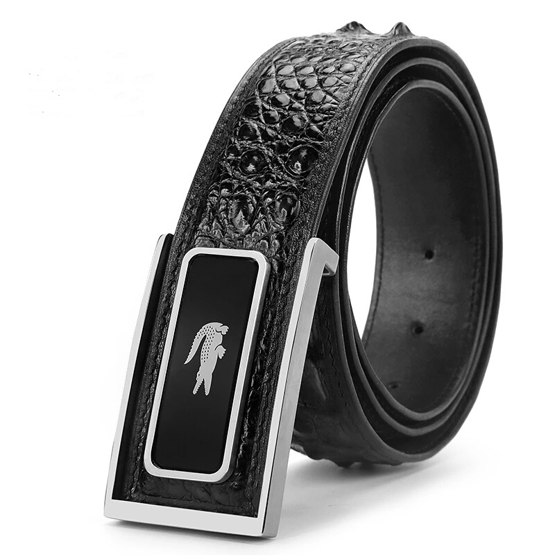 

2024 black color hot sell luxury real crocodile skin man belt with factory price and high quality