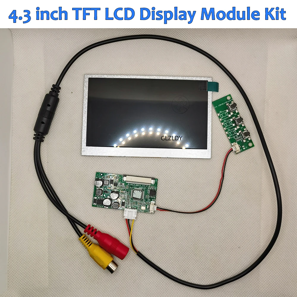 

4.3 inch TFT LCD Display module Board kit NTSC/PAL screen display RCA AV for Industrial doorbell Car Display CCTV DIY Modify