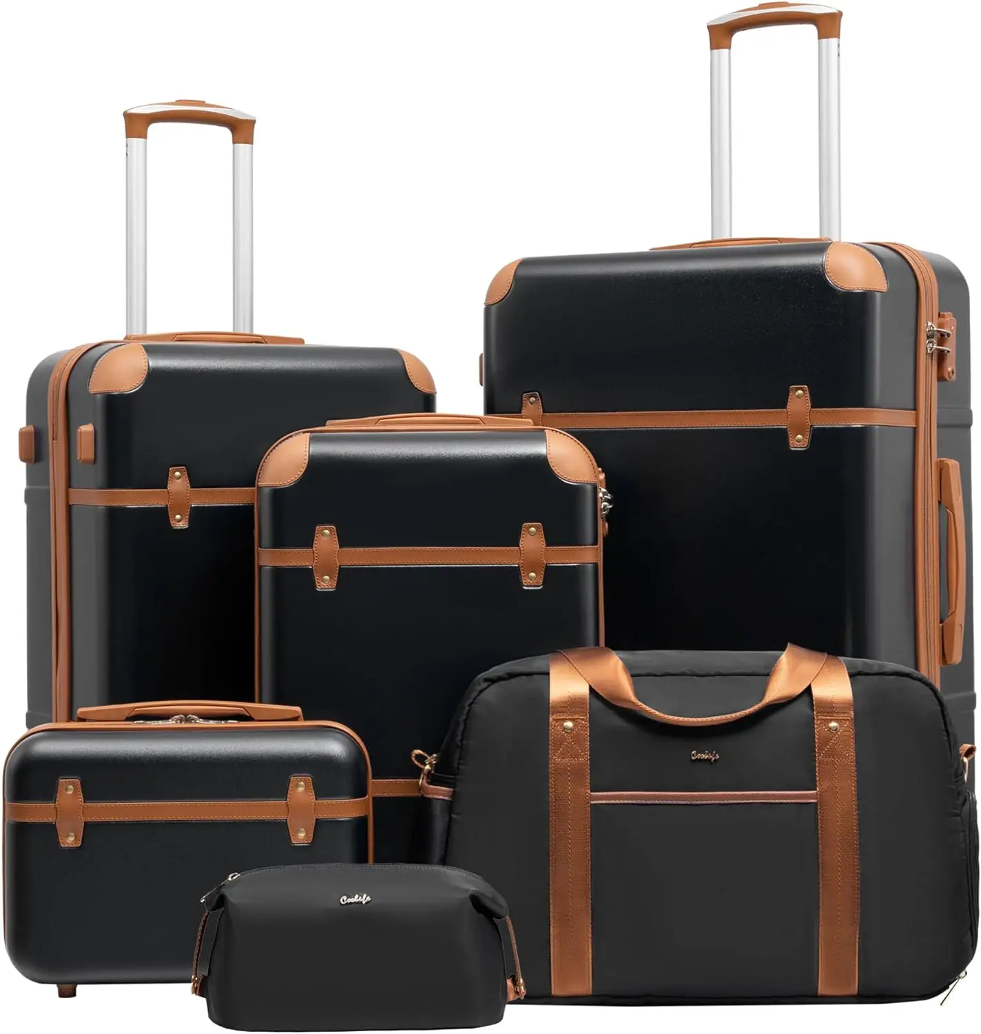 

Coolife Luggage Set 3 Piece Suitcase Set Carry On Luggage PC Hardside Luggage TSA Lock Spinner Wheels Telescopic Handle
