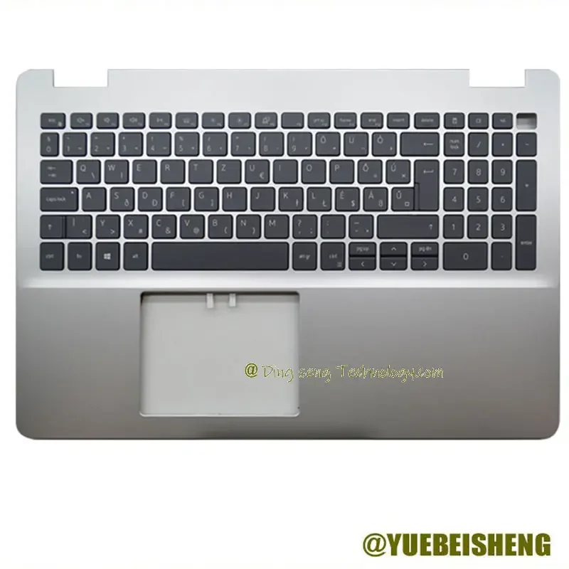 

YUEBEISHENG New/org for Dell inspiron 15 5584 palmrest German keyboard upper cover Backlight,Silver