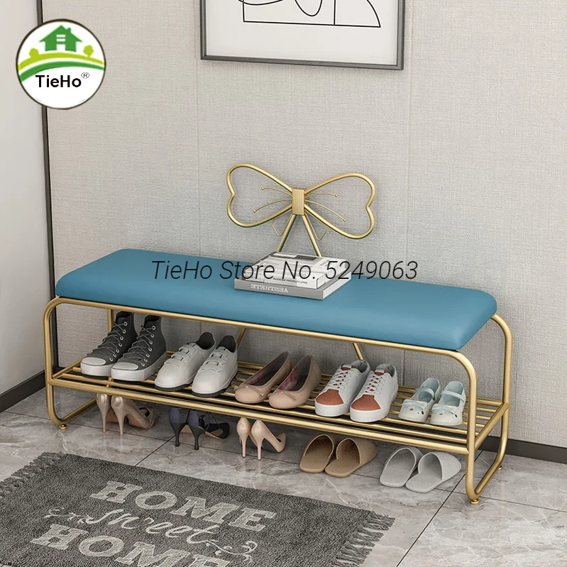 

Nordic Shoe Changing Stool Simple Home Door Shoe Cabinet Luxury Modern Entry Shoe Rack Wearing Shoe Bench Household Bed Tail