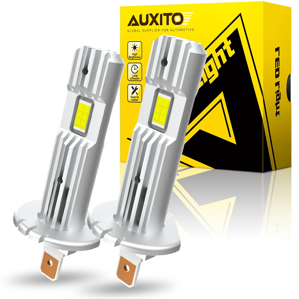 

AUXITO 2Pcs H1 LED Bulbs Canbus Error Free 12000LM 60W 6500K White Super Bright 12V Fanless Mini Size for BMW Audi A4 A3 8p 8l