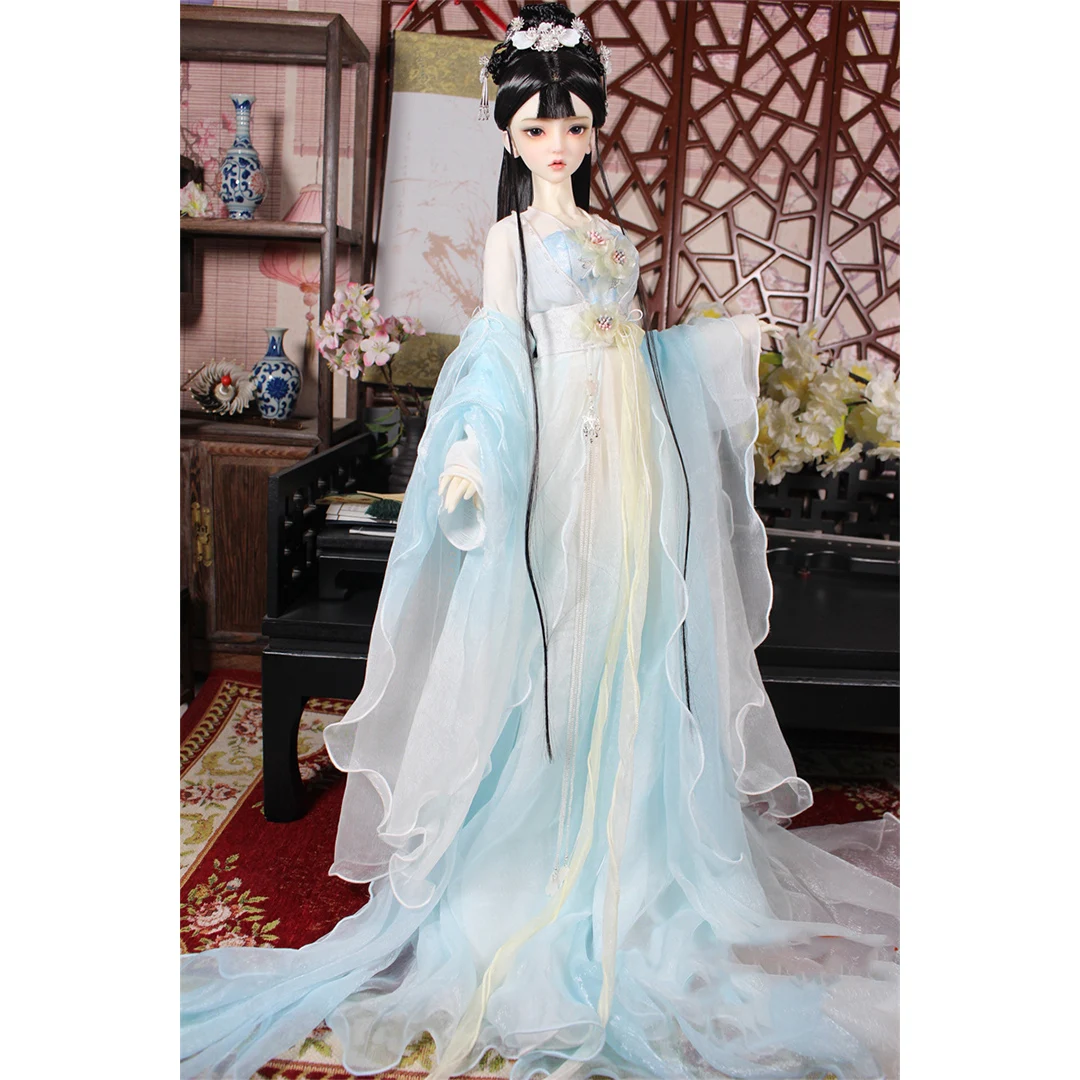 

1/4 1/3 Scale Ancient Costume BJD Clothes Chinese Hanfu Fairy Long Dress For BJD/SD MSD SD13 Big Girl Doll Accessories A1868