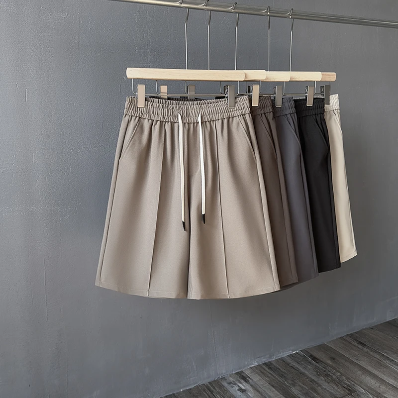 Summer Men's Thin Solid Color Five-point Suit Shorts Baggy Simple Elasticity Business Casual Straight Brown Balck Khaki
Summer Men's Thin Solid Color Five-point Suit Shorts Baggy Simple Elasticity Business Casual Straight Brown Balck Khaki