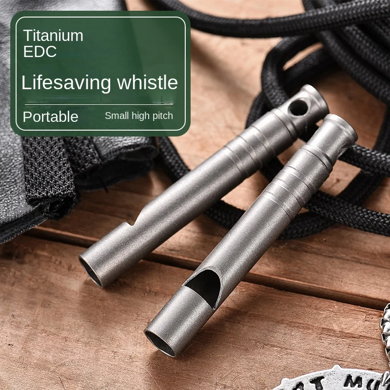 

Titanium Alloy Single Tube Tone Referee Whistle Outdoor High Decibel Camping Picnic Training Edc Gadget