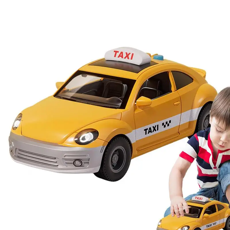 

Model Taxi Toy Nyc City Taxi Toy With Sound And Light Small Toy Cars In Yellow For Kids Boy Collector's Item Indoor Home Gifts