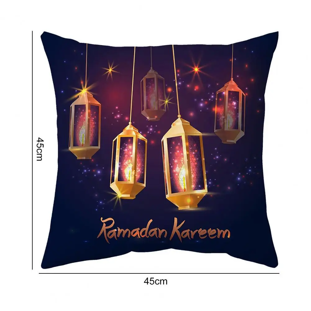 

Beautiful Cushion Case Anti-fouling Pillow Cover Fine Texture Holiday Party Moon Star Printing Pillowslip Create Atmosphere