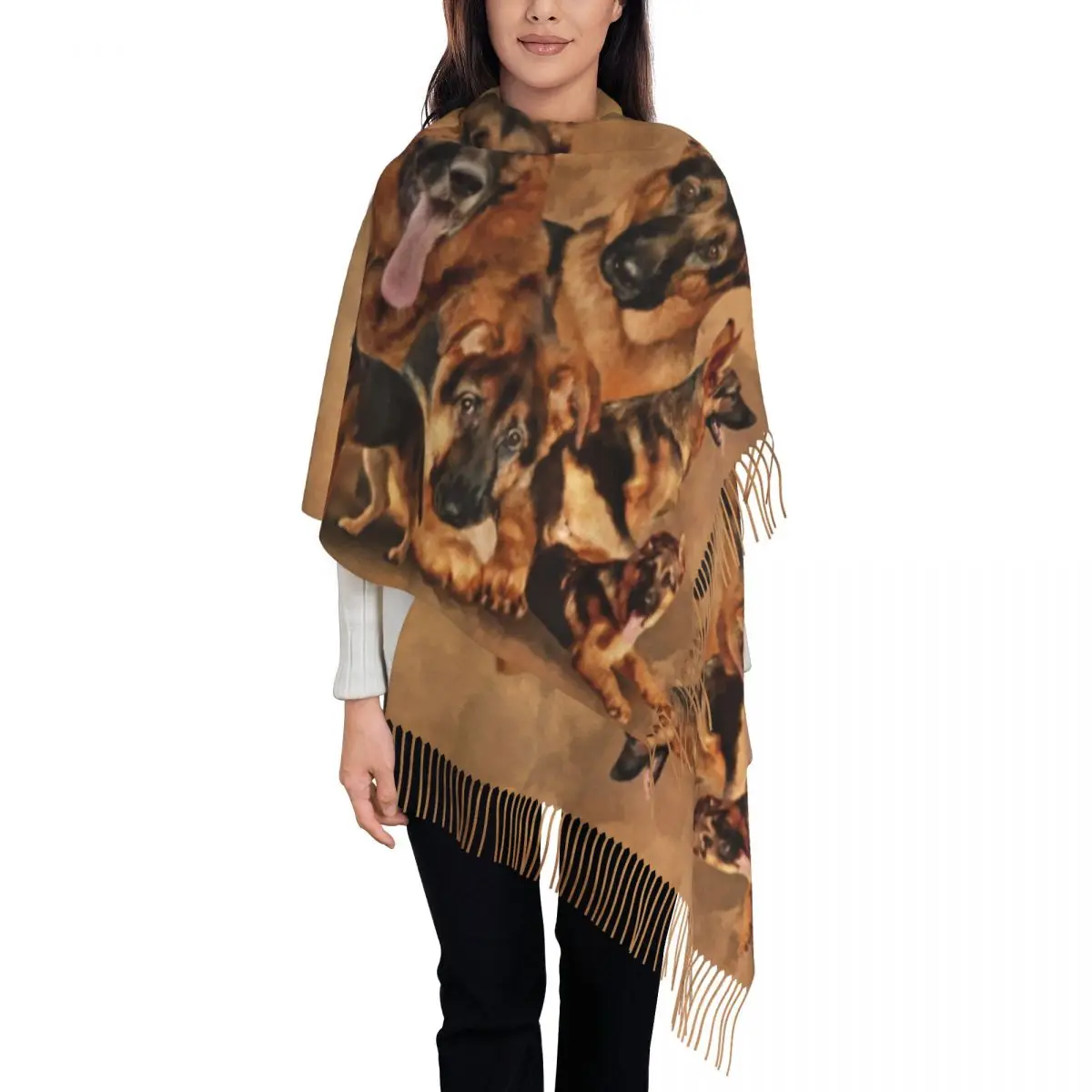German Shepherd Dog Tassel Scarf Women Soft Animal Lover Shawls Wraps Lady Winter Scarves
German Shepherd Dog Tassel Scarf Women Soft Animal Lover Shawls Wraps Lady Winter Scarves