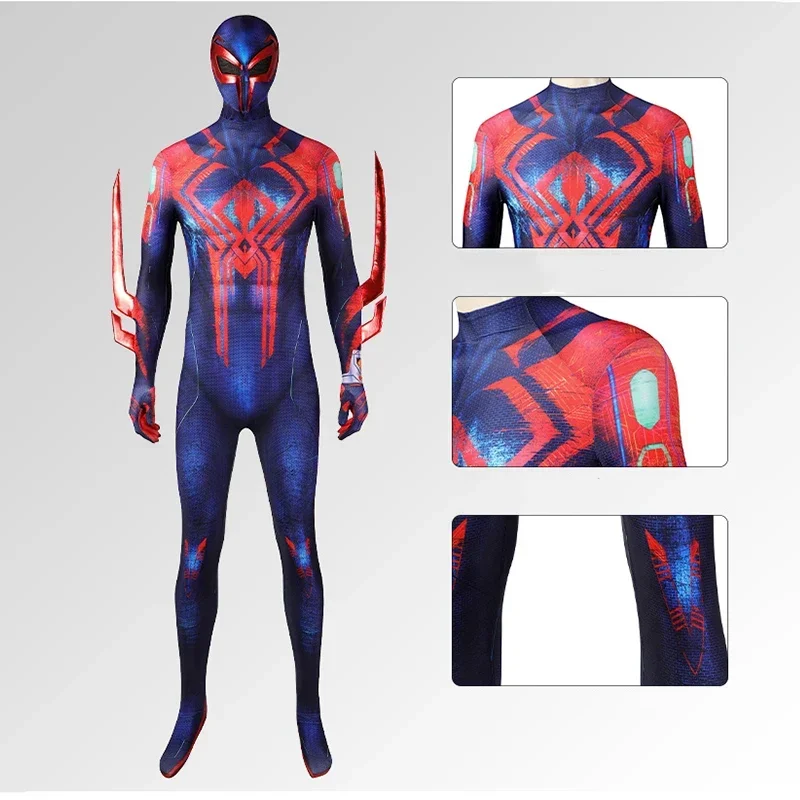 

Anime Marvel Spider Man 2099 Cosplay Costume Miguel O'Hara Superhero Jumpsuit Halloween Comic-Con Props Bodysuit Adult Kids