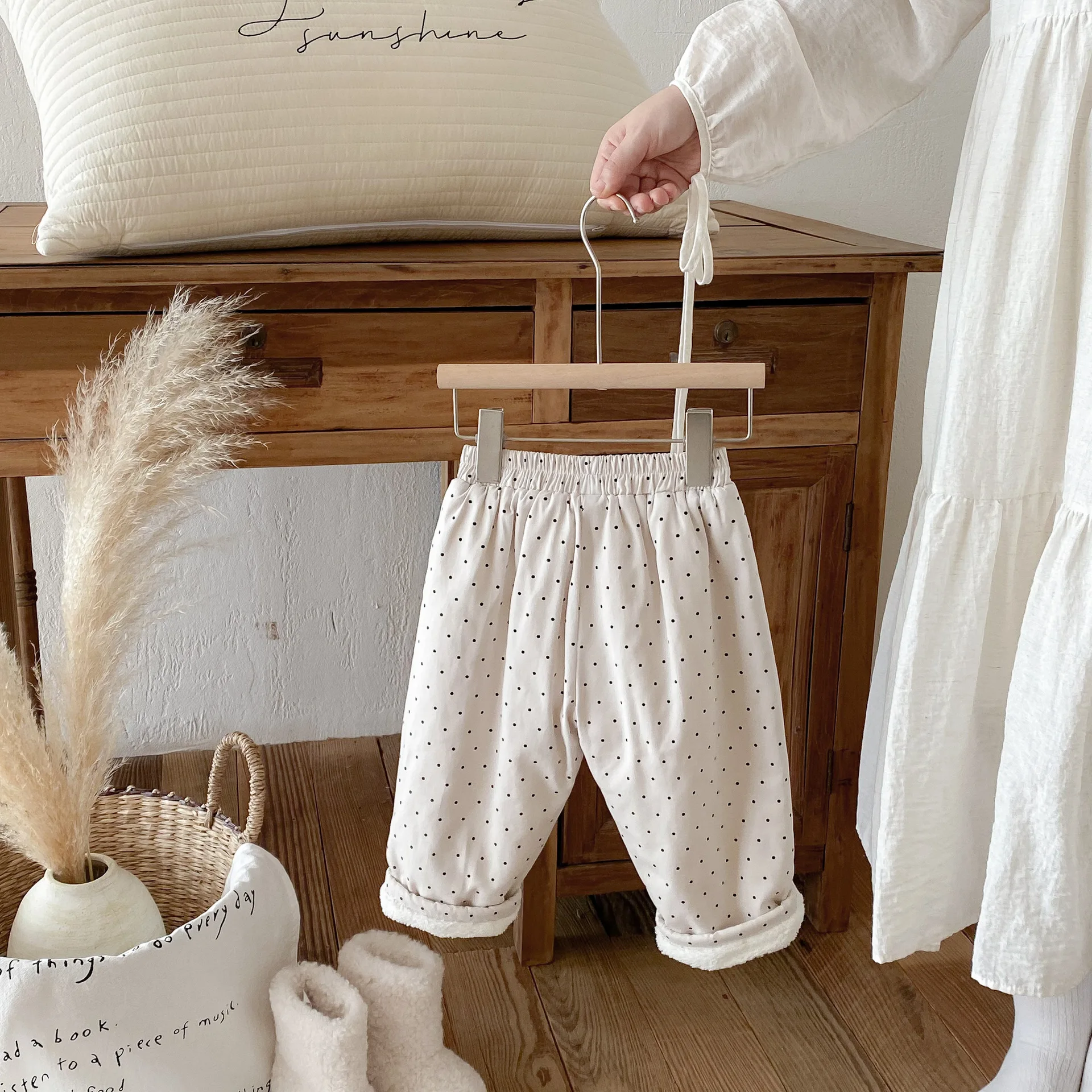 2025 Winter New Children Casual Pants Plus Velvet Thick Girls Dot Print Trousers Baby Boy Fleece Harem Pants Kids Warm Clothes 9 S5921d62a0ce74b4a8e2de4172b65d809n