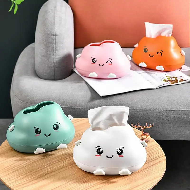 

High Quality Tissue Dispenser Box Cute Cloud Shape Facial Tissue Organizer Multipurpose Decorative Paper Napkin Holder For Home