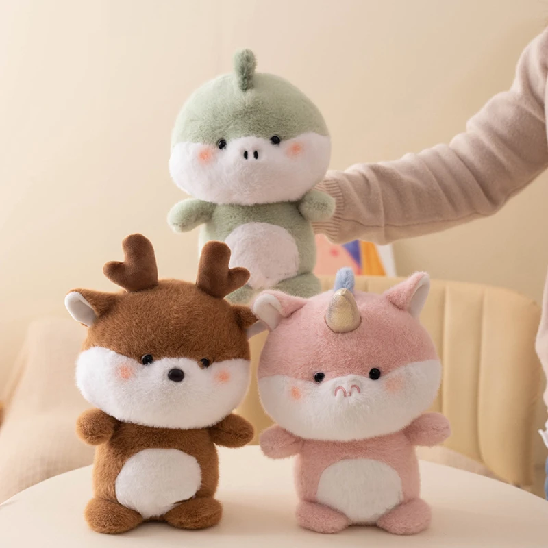 

Kawaii Anime Little Animal Doll Cute Unicorn Dino Deer Soft Cartoon Stuffed Lovely Plush Toys for Kid Girls Birthday Xmas Gifts