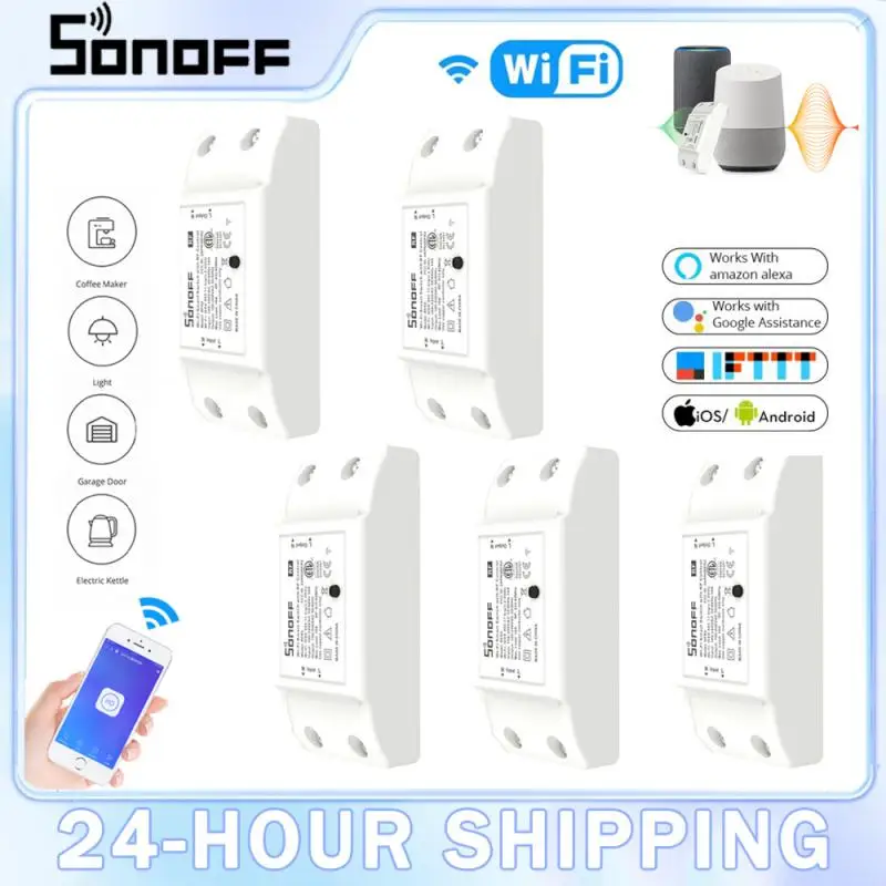 

1/10PCS Itead SONOFF RFR2 RF Light Switch DIY Wifi Switch Module 433MHZ eWelink APP Remote Control Alexa Google Smart Home