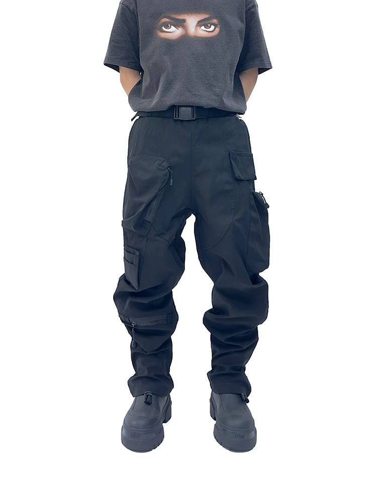 

Techwear Style Men's and Women's Niche Design Zipper Multi-Pocket Casual Trousers Overalls Tactical Pants