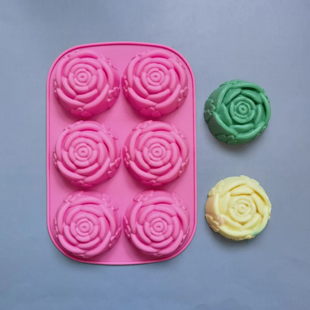 

Silicone 6 Holes Flower Rose Cake Ice Cream Chocolate Mold Soap 3D Cupcake Bakeware Baking Dish Cake Pan Muffin Mould