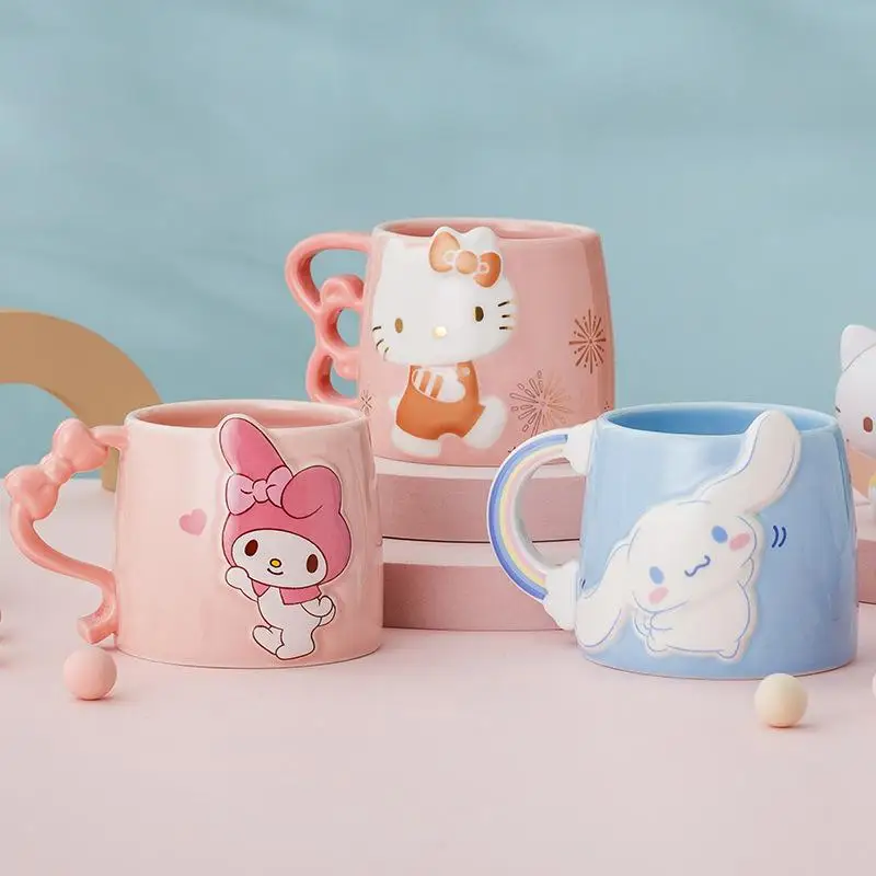 370ML Sanrio Hellokitty Cinnamoroll Ceramic Mug Kawaii Anime Cartoon Heat-Resistant Household Breakfast Cup with Special Handle
370ML Sanrio Hellokitty Cinnamoroll Ceramic Mug Kawaii Anime Cartoon Heat-Resistant Household Breakfast Cup with Special Handle