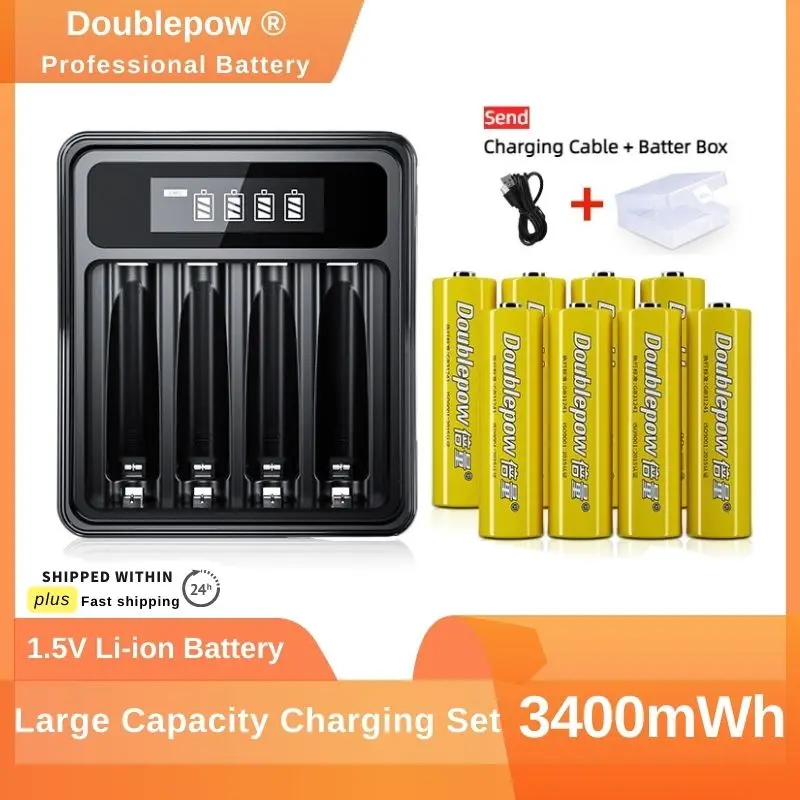 1.5V 3400mWh Rechargeable Lithium Batteries 4 Slots LCD Display USB Fast Intelligent Battery Charger Set for Fingerprint Lock
1.5V 3400mWh Rechargeable Lithium Batteries 4 Slots LCD Display USB Fast Intelligent Battery Charger Set for Fingerprint Lock