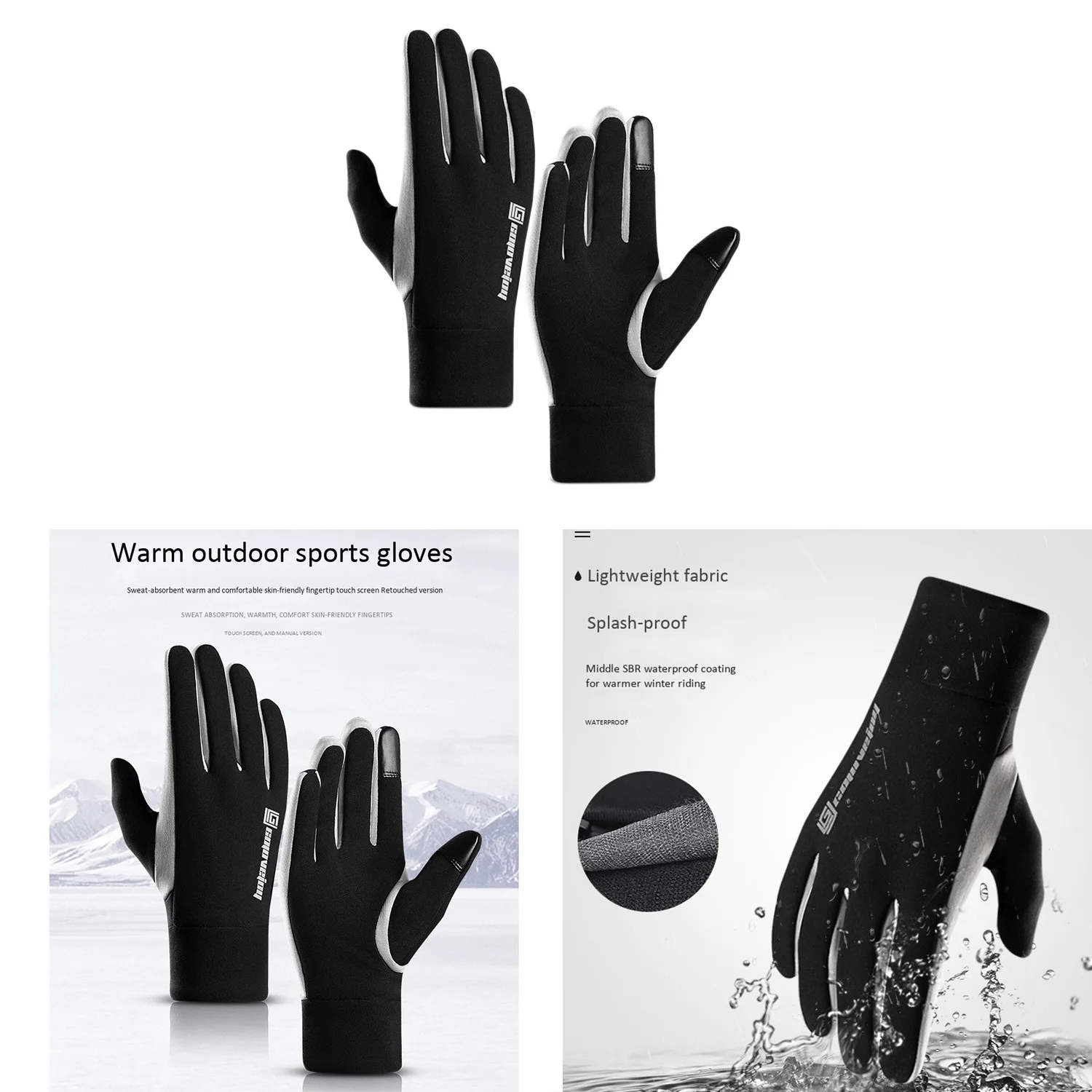 

Warm Gloves Waterproof Motorcycle Gloves Contact Screen Windproof Ski Gloves For Winter Riding Gloves