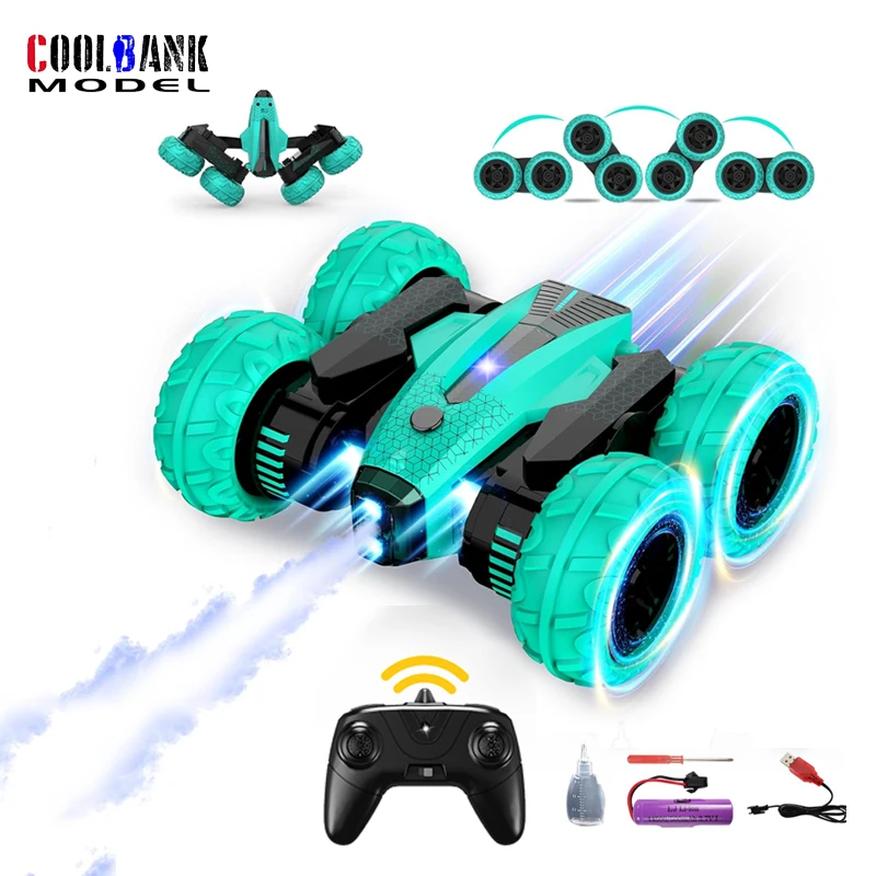 

S-015 2.4GHz 4WD Mini RC Stunt Car Remote Control 360 Degree Rotation RC Car Electric Toy RC Spray Roll Drift Car for Kids Gifts